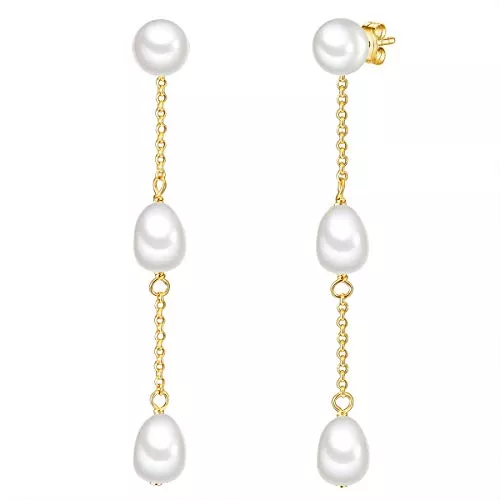 Valero Pearls Schmuck Valero Pearls Damen Ohrhänger aus 925/- Sterling Silber mit Süßwasser-Zuchtperlen ca. 6,0-7,0 mm