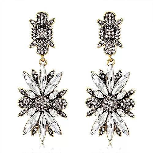 Sxuefang Schmuck Sxuefang Ohrringe Mode übertrieben Persönlichkeit Ohrringe All-in-EIN-Paar-Legierung-Diamant-Ohrringe