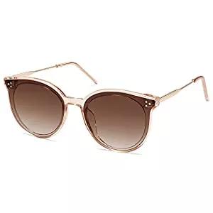 SOJOS Sonnenbrillen & Zubehör SOJOS Retro Vintage Sonnenbrille Damen Hochwertige Runde Cateye Brille Übergroß UV 400 Schutz mit Federscharnier, Brilletuch und Brillenbeutel DOLPHIN