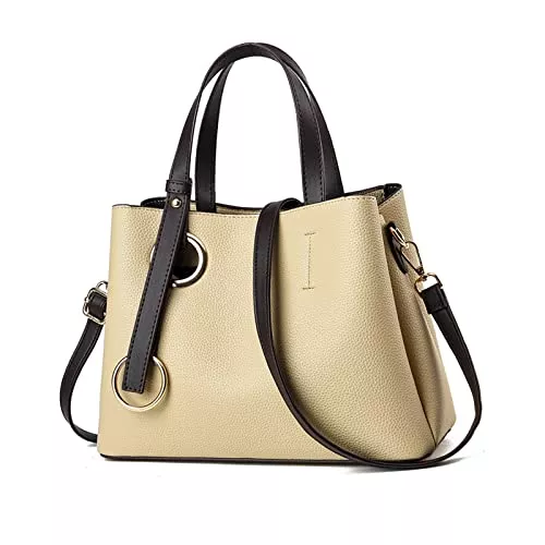 NICOLE & DORIS Taschen & Rucksäcke NICOLE & DORIS Handtaschen Klein Modern Henkeltasche Leder Umhängetasche Schultertasche für Frauen Tote Bag Designer Tasche mit DREI Fächern