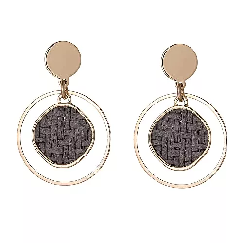 UBBVPKY Schmuck UBBVPKY Ohrringe Für Damen - Runde Ohrstecker Weiblicher Retro-Joker Lange Strickende Klassische Geometrische Ohrstecker Tropfen Baumeln Charme Modeschmuck Für Frauen Damen Mädchen