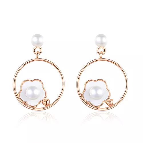 VIKI LYNN Schmuck VIKI LYNN Kreolen-Ohrringe mit Süßwasser-Zuchtperle in Herzform, für Damen