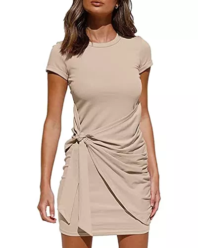 ABINGOO Party ABINGOO Damen Kleider Abendkleider Partykleid Freizeit Kurzarm Tunika Bodycon Minikleid