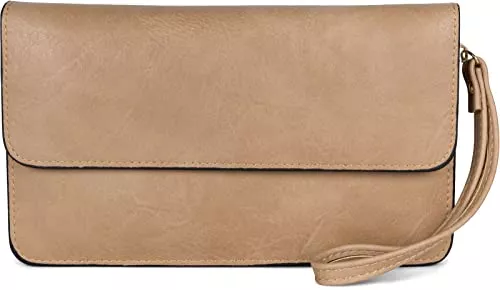styleBREAKER Taschen & Rucksäcke styleBREAKER Damen Clutch mit Überschlag und Trageschlaufe, Abendtasche, Portemonnaie 02012259