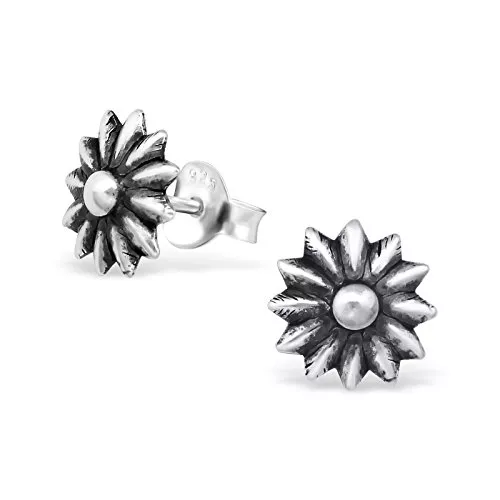 Laimons Schmuck Laimons Damen-Ohrstecker Damenschmuck Blume Stern oxidiert Sterling Silber 925