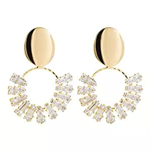 ADASTE Schmuck ADASTE Ohrringe for Frauen 925 personalisierte geometrische ovale Kristall Creolen Tag Mode Ohrringe Muttertagsgeschenke von Tochter weiß