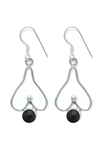 mantraroma Schmuck Ohrringe 925 Silber Stein Edelstein Ohrhänger echt Silber Damen Sterling Silber Hänger Geschenk (MOH-149)