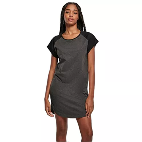 Urban Classics Freizeit Urban Classics Damen Kleid Ladies Contrast Raglan Tee Dress, T-Shirt-Kleid mit farblich abgesetzten Ärmeln, in vielen Farben erhältlich, Größen XS - 5XL