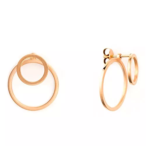 heideman ars gratia artis Schmuck Heideman Ohrringe Damen Ewiger Kreis aus Edelstahl rosegold farbend matt runde Ohrstecker für Frauen 2 in 1 Ohrschmuck Doppelohrringe Doppel vorne und hinten