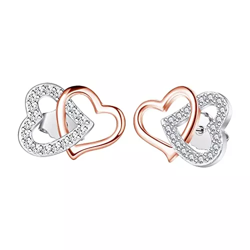 VANSZA Schmuck VANSZA Damen Herz Ohrstecker aus 925 Sterling Silber Hypoallergen Damen schmuck Ein Schönes Geschenk für ein Mädchen