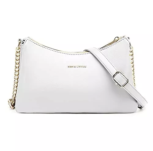 David Jones Taschen & Rucksäcke David Jones - Damen Kleine Umhängetasche - Frau Kette Tasche Schultertasche PU Leder Multi Taschen - Handtasche Flache Viele Fächern Crossbody Bag Clutch - Handy Party Abendtasche Mode