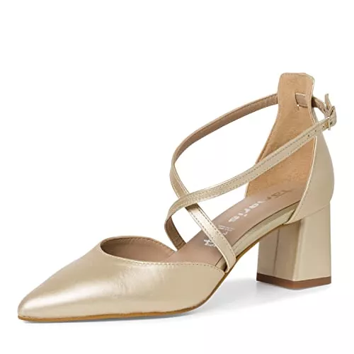 Tamaris High Heels Tamaris Damen Riemchen Pumps, Frauen Absatzschuhe,TOUCHit-Fußbett