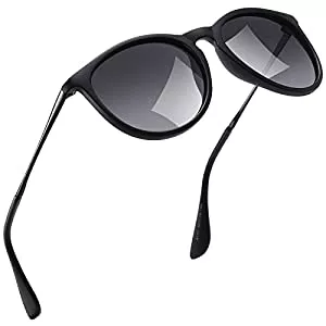 kunchu Sonnenbrillen & Zubehör kunchu Sonnenbrille-Damen-Polarisierte-Sonnenbrille-Rund-UV400-im-Retro-Sonnenbrille-für-Damen & Herren Schutz Vintage