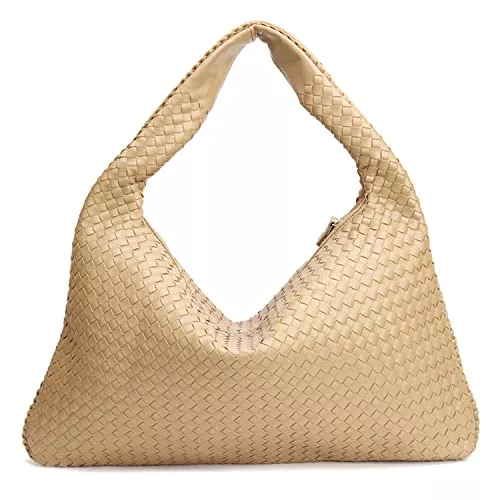 OUYGZOU Taschen & Rucksäcke Handgefertigte, gewebte Hobo Damen-Umhängetasche, große Kapazität, Einkaufstasche, lässige Achselhandtaschen, Geldbörsen