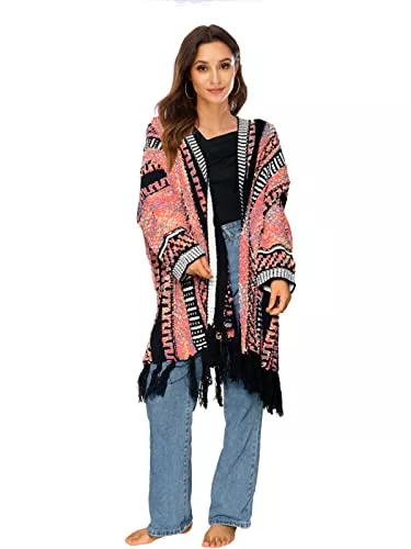 CGYY Strickjacken CGYY Strickjacke Damen Lang Grobstrick Strick Cardigan Pullover Casual Open Front Knitwear Offene Strickjacke Tops