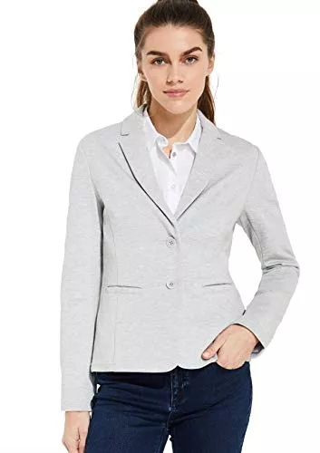 comma Blazer comma casual identity Damen Blazer aus Jersey Light Grey Melange