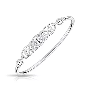 DTPsilver Schmuck DTPsilver - Damen Armreif/Armbänder 925 Sterling Silber - Keltische Dreifaltigkeitsknoten - keltischen Kollektion - Verschiedene natürliche Edelsteine ​​erhältlich