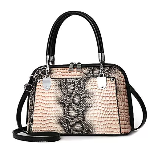 NICOLE &amp; DORIS Taschen & Rucksäcke NICOLE &amp; DORIS Retro Handtasche für Frauen Schultertaschen Klassische Krokodil Umhängetasche PU Leder Henkeltasche Shopper Tasche