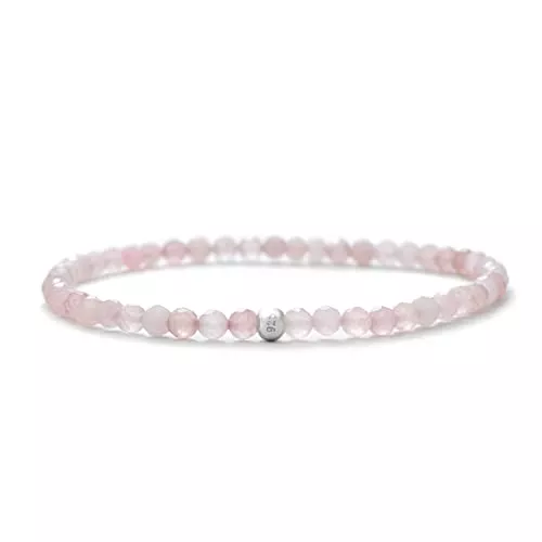 BERGERLIN Schmuck BERGERLIN Echtes Naturstein Armband mit 925 Sterling Silberperle – Perlenarmband mit Echtheitszertifizierung