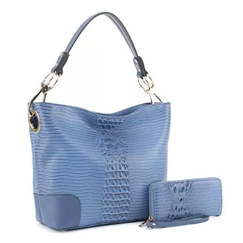 MKF Collection Taschen & Rucksäcke MKF Set Hobo Tasche für Damen &amp; Wristlet Wallet - PU Leder Designer Handtasche Geldbörse - Schultergurt Lady Fashion