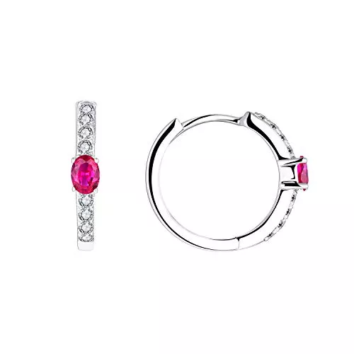 JO WISDOM Schmuck JO WISDOM Creolen Ohrringe Silber 925 Damen mit 3A Zirkonia Geburtsstein,Schmuck für Frauen