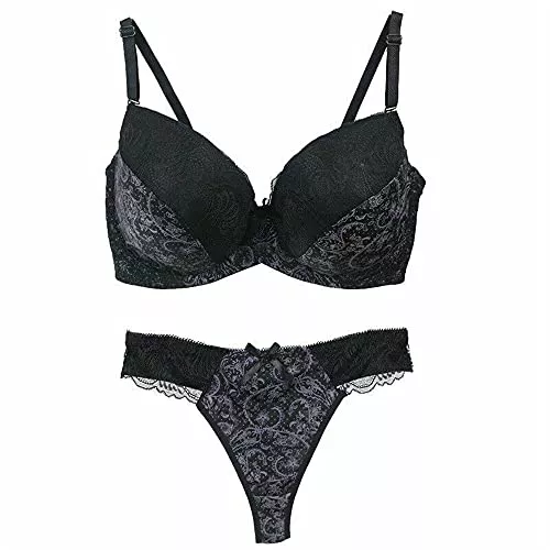 GANGCHENG Unterwäsche & Dessous GANGCHENG Damen Leicht gepolsterter Bügel Plunge BH unterwäsche Höschen Dessous Tanga Sets