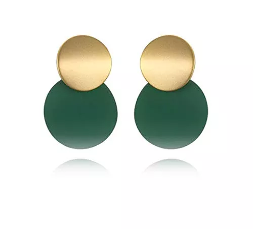 HIKARO Schmuck Amazon-Marke HIKARO Trendige, schwarze, runde Metall-Ohrringe für Frauen, goldfarben, glänzend, glatt, Statement-Schmuck,Mädchen, Geschenke, Valentinstag, Geburtstag, Jahrestag, Muttertag