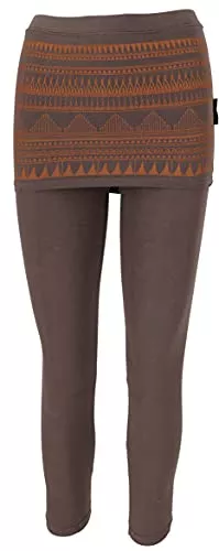 GURU SHOP Leggings GURU SHOP Yoga-Hose, Leggings mit Minirock aus Bio-Baumwolle Flower of Life, Damen, Shorts, Leggings Alternative Bekleidung