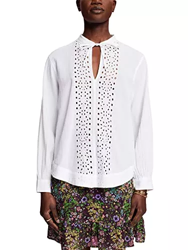 ESPRIT Langarmblusen ESPRIT Bestickte Baumwollbluse