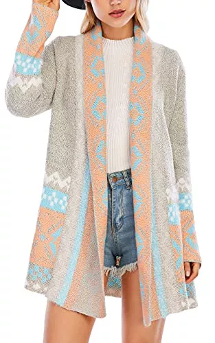 CGYY Strickjacken CGYY Strickjacke Damen Lang Grobstrick Strick Cardigan Pullover Casual Open Front Knitwear Offene Strickjacke Tops