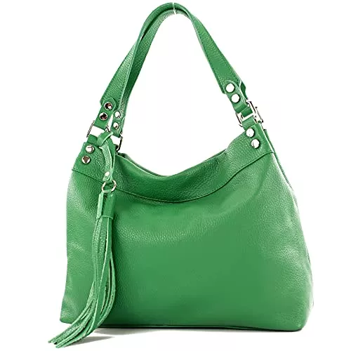 modamoda de Taschen & Rucksäcke modamoda de - T201 - ital. Damen Schultertasche aus Echtleder