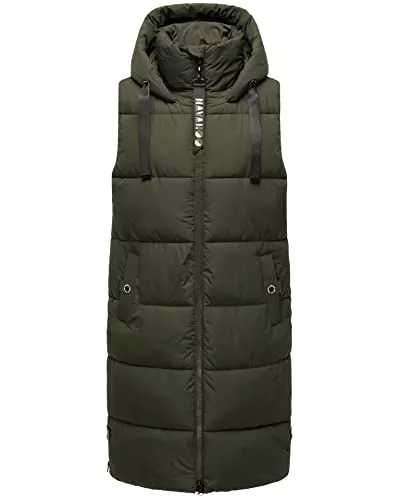 Navahoo Westen Navahoo Damen Steppweste Stehkragen gefüttert Ärmellose Outdoor Weste mit Kapuze B942