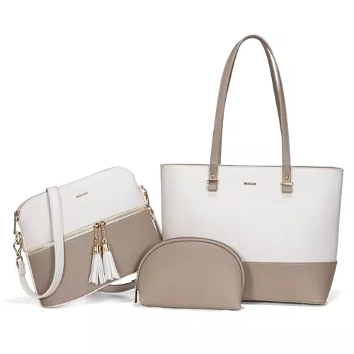 LOVEVOOK Taschen & Rucksäcke LOVEVOOK Handtasche Damen Shopper Schultertasche Damen Groß Damen Tasche Gross Leder Handtaschen 3-teiliges Set