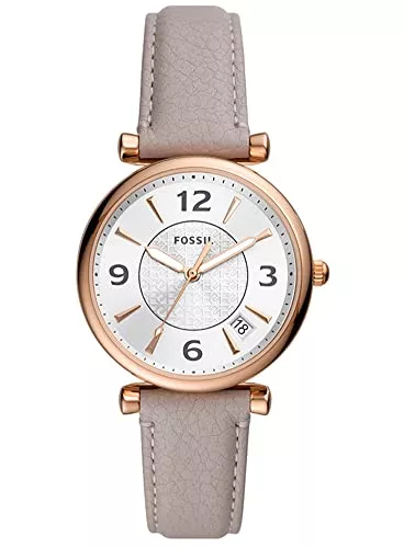 Fossil Uhren Fossil Watch for Women Carlie Three-Hand Date, Stainless Steel Watch with a 35mm case Size