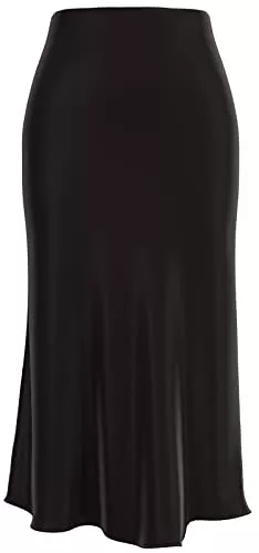 comefohome Röcke Rock Damen Midi Lang Röcke Sommer Versteckte Elastische Taille Lässig Midirock Skirt