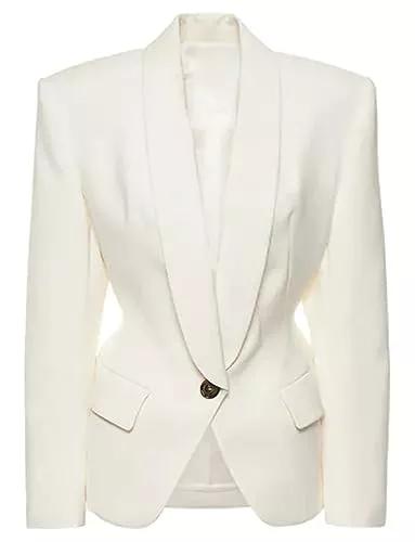Drkobr Blazer Drkobr Damen EIN Knopf Blazer Schal Revers Anzug Jacke Casual Daily Sport Mantel