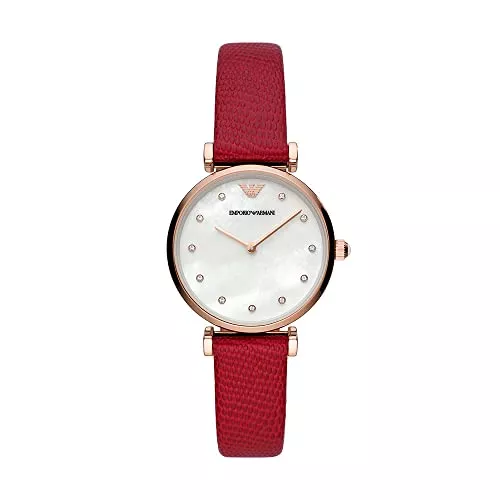 Emporio Armani Uhren Emporio Armani Damenuhr-Zweizeiger-Armbanduhr aus Edelstahl, 32 mm Gehäusegröße