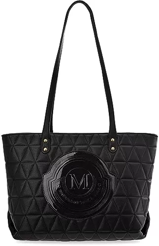 Generisch Taschen & Rucksäcke Generisch klassische Damenhandtasche Monnari Markentasche mit Logo schwarz