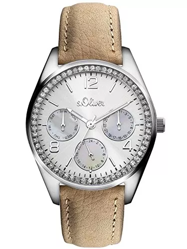 s.Oliver Uhren s.Oliver Damen-Armbanduhr Analog Quarz Leder SO-3165-LM