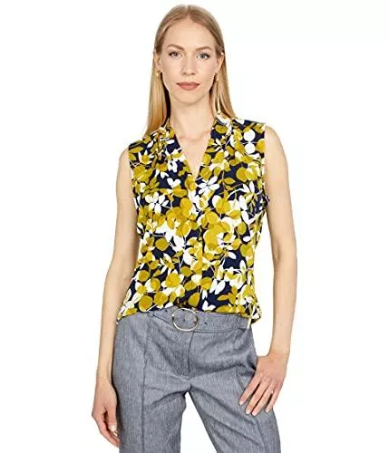 Calvin Klein Ärmellose Blusen Calvin Klein Damen Printed V-Neck Cami Blazer, Business/leger