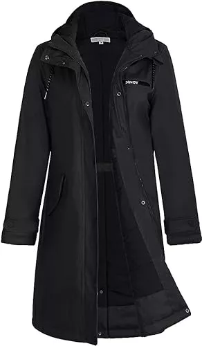 rhythm of the rain Mäntel rhythm of the rain Winterjacke Damen wasserdicht Regenmantel mit Kapuze Winter Parka Jacke Warme Gefüttert PU Regenjacke Lang Übergangsjacke Friesennerz Regenparka Windbreaker