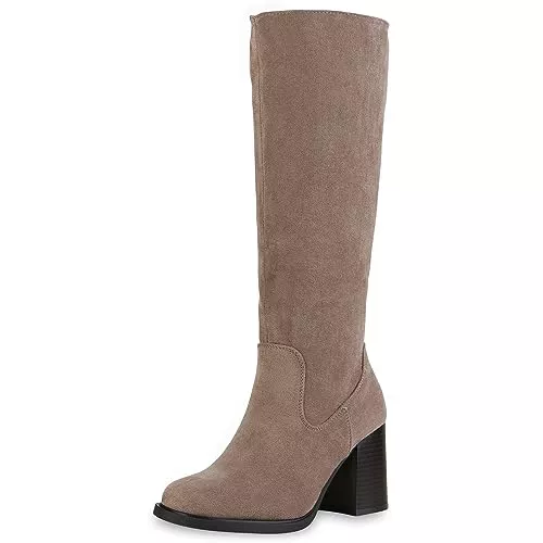 VAN HILL Stiefel VAN HILL Damen Klassische Stiefel Leicht Gefüttert mit Blockabsatz