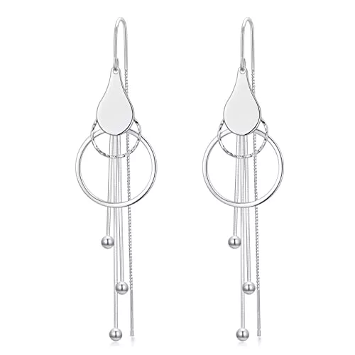 VONALA Schmuck VONALA Hängend Ohrringe 925 Sterling Silber Blume/Perlen/Schmetterling Durchzieher Ohrringe Tropfen Baumeln Ohrringe für Damen Geburtstag Geschenk…