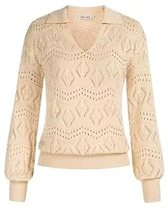 GRACE KARIN Pullover & Strickmode GRACE KARIN Lange Ärmel Sweatshirt Damen V-Ausschnitt Pullover Elegant Freizeit Pullover
