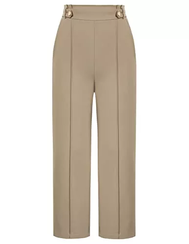 GRACE KARIN Hosen GRACE KARIN Damen Hose Baggy Elegant Gerade Wide Leg Palazzo Hose High Waist mit Taschen Bequeme Freizeithose