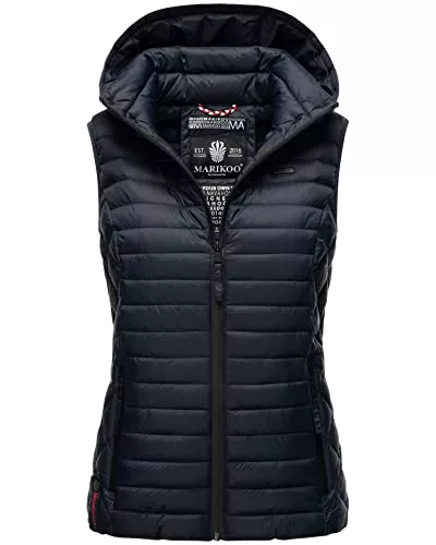 MARIKOO Westen MARIKOO Damen Kapuzenweste für den Übergangs Weste mit Kapuze Steppweste B915