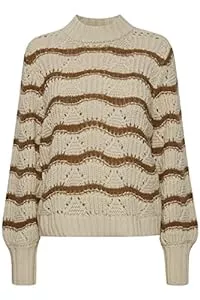 fransa Pullover & Strickmode fransa FRAYA Damen Strickpullover Grobstrick Pullover mit hochabschließenden Kragen und Muster