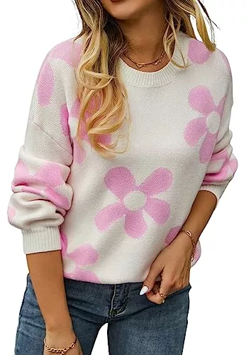 ASOMI Pullover & Strickmode ASOMI Strickpullover Damen Gestreift Rundhals: Elegant Pullover Damenpullis Warm Herbst Gestreift Farbblock Winterpullover Mode Boho Blumen Langarmpullover Lässiger Übergangspullover