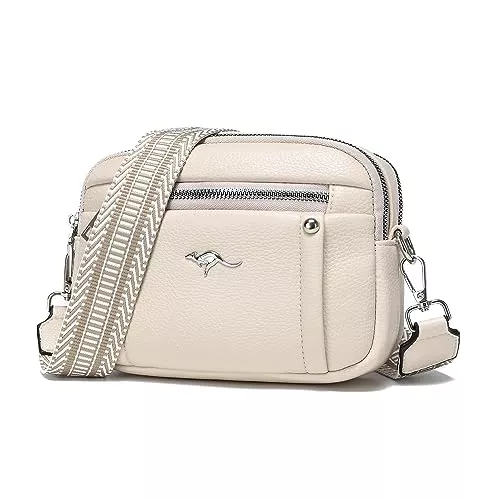 FURONGHUA Taschen & Rucksäcke FURONGHUA Kleine Umhängetasche Damen Crossbody Bag Damen Blau Breiter Gurt Damen Handtasche Klein Mit 4 Reißverschlussfächern Handy Umhängetasche Damen