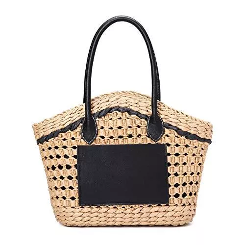 JOSEKO Taschen & Rucksäcke JOSEKO Sommer Strandtasche, Damen Papier Stroh Handtasche Sommer Korbtasche Basttasche Strand Umhängetasche Schultertasche Einkaufstasche für Reise Täglicher Gebrauch